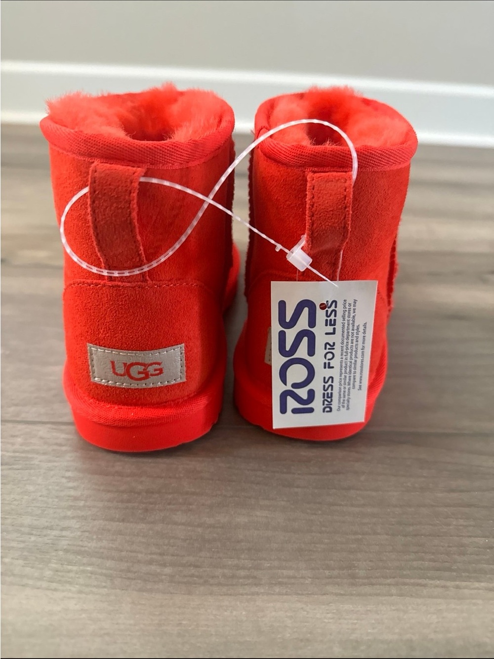 UGG Mini Booties in Vivid Red Suede